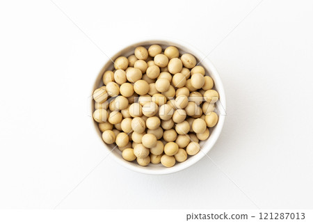Soybean on white background Soybean on white background 121287013