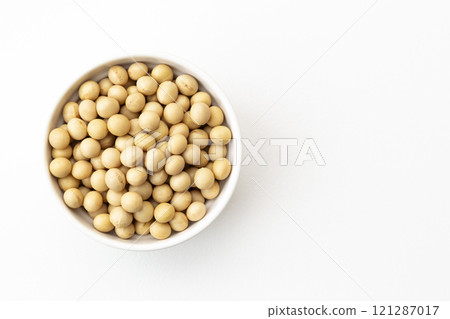 Soybean on white background 121287017