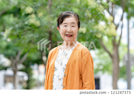 Senior female portrait 121287373