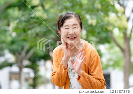 Senior female portrait 121287376