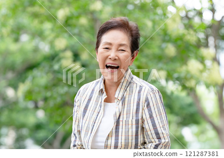 Senior female portrait 121287381