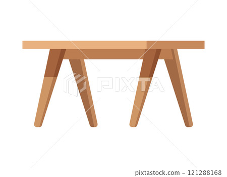 Table furniture icon in flat style. Wooden table vector illustration on isolated background. Dinner desk sign business concept. Table furniture icon in flat style. Wooden table vector illustration on isolated background. Dinner desk sign business concept. 121288168