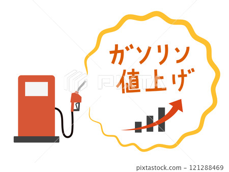 Vector illustration of a gas pump showing an increase in gas prices Vector illustration of a gas pump showing an increase in gas prices 121288469