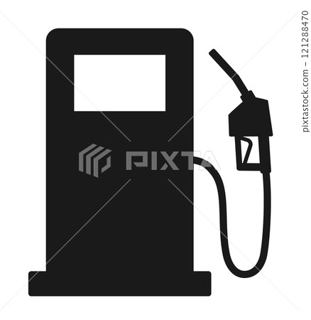 Vector illustration of a black and white gas pump at a gas station Vector illustration of a black and white gas pump at a gas station 121288470