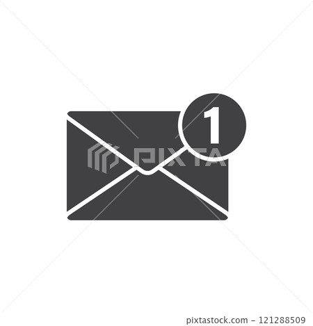 Envelope with letter icon in flat style. Email document vector illustration on isolated background. Postcard sign business concept. 121288509