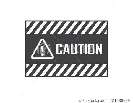 Caution, warning icon in flat style. Stop vector illustration on isolated background. Do not enter sign business concept. 121288639