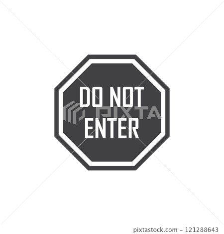Stop icon in flat style. Warning symbol vector illustration on isolated background. Do not enter sign business concept. Stop icon in flat style. Warning symbol vector illustration on isolated background. Do not enter sign business concept. 121288643