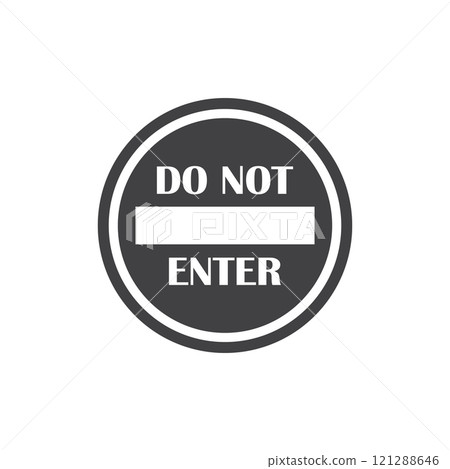 Stop icon in flat style. Warning symbol vector illustration on isolated background. Do not enter sign business concept. Stop icon in flat style. Warning symbol vector illustration on isolated background. Do not enter sign business concept. 121288646