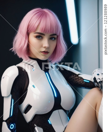 woman cyborg modern technology woman cyborg modern technology 121288989