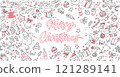 hand drawn doodle Christmas elements. vector background 121289141