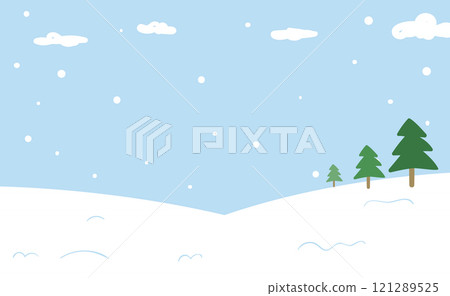 Winter background illustration of snow-covered hills. 121289525