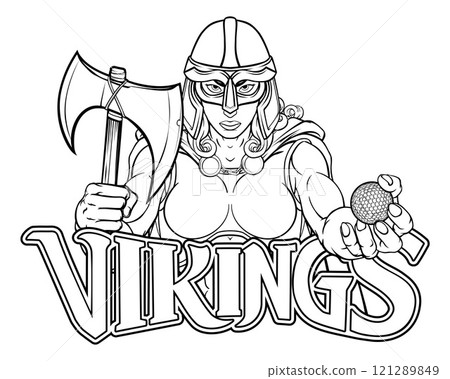 Viking Trojan Celtic Knight Golf Warrior Woman 121289849