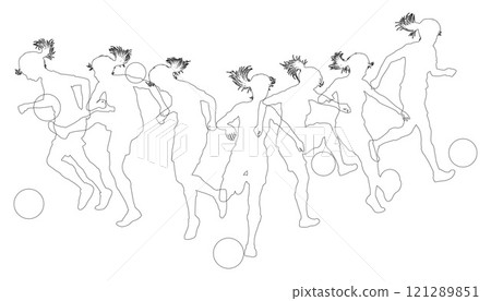 Soccer Football Players Silhouettes Soccer Football Players Silhouettes 121289851