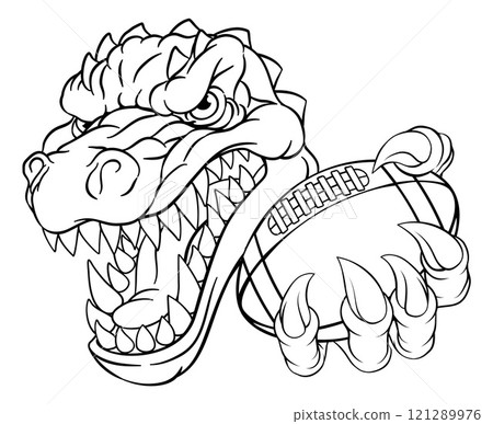 Crocodile Dinosaur Alligator Football Sport Mascot 121289976