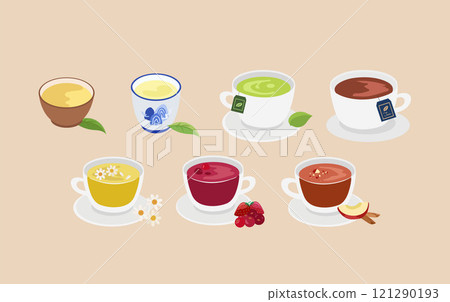 A teacup with chinese tea, green, Black, Herbal  121290193