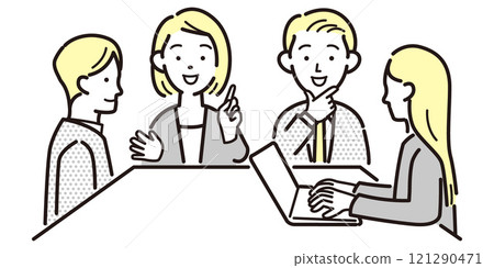 商務人士開會的插圖 121290471