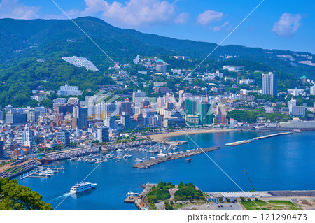 View to the north from the Atami Observatory in Atami City, Shizuoka Prefecture (Atami city, Atami Port, Mt. Iwato, etc.) 121290473