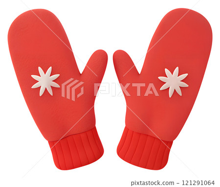 Illustrations of winter gloves on an isolated background, Christmas gloves on an isolated background 121291064