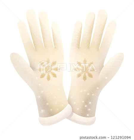 Illustrations of winter gloves on an isolated background, Christmas gloves on an isolated background 121291094