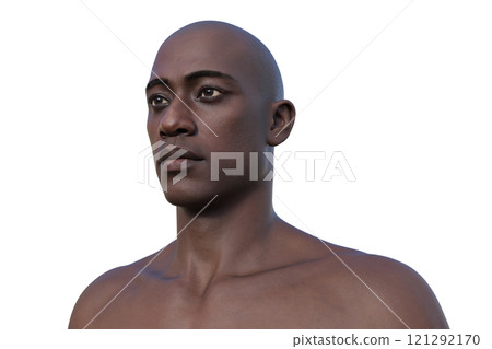 3D illustration of a man's face and neck 3D illustration of a man's face and neck 121292170