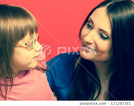 Family photo of mother and toddler daughter Family photo of mother and toddler daughter 121292381