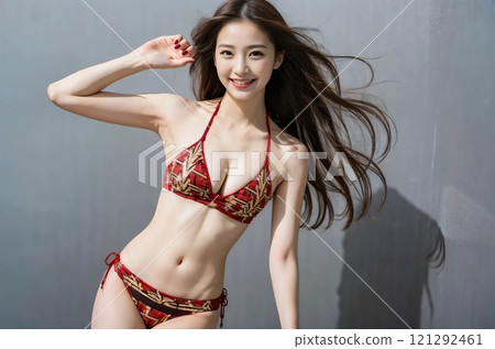 Woman in red bikini Woman in red bikini 121292461