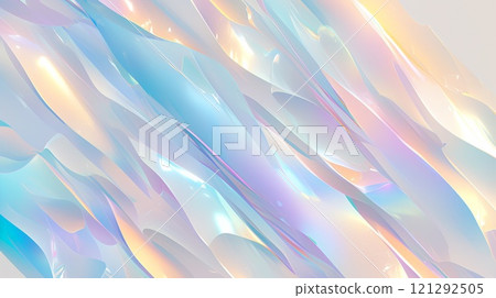 Pastel light streams through fluid holographic folds 121292505