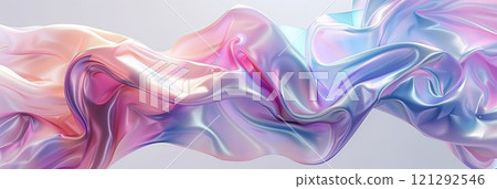 Fluid holographic silk drapery in pastel hues Fluid holographic silk drapery in pastel hues 121292546