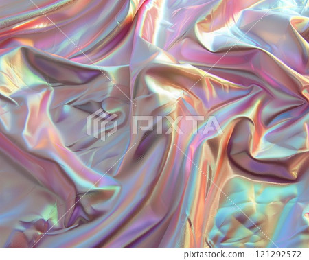 Textured holographic waves in a symphony of pastel elegance 121292572