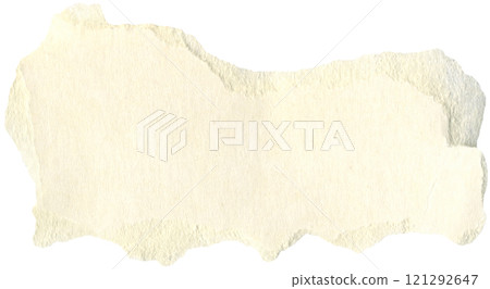 Real torn crumpled beige, creamy, ivory paper scrap for used as background or backdrop. For scrapbooking, paper collage making. 121292647