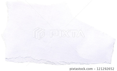 Crumpled white paper scrap with torn edges. For DIY projects, scrapbooking and collage. 121292652