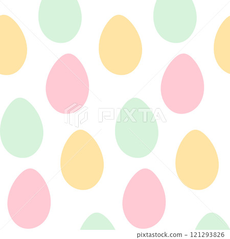 Colorful Eggs Seamless pattern in trendy soft green, yellow and pink Easter festive background idea Colorful Eggs Seamless pattern in trendy soft green, yellow and pink Easter festive background idea 121293826