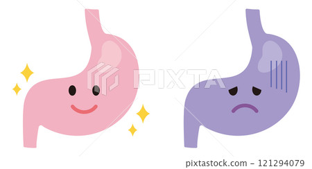Cute stomach illustration set 121294079