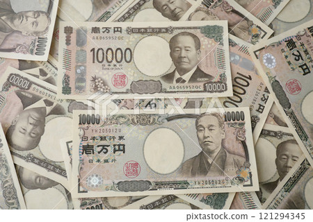 A photo of new and old banknotes laid out A photo of new and old banknotes laid out 121294345