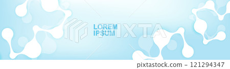 Molecular structure DNA, atom, neurons. Science concept for your design. Connected lines with dots. Medical, technology, chemistry, science background. Vector illustration 121294347