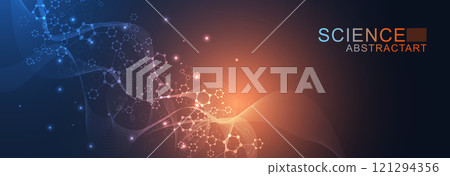 AI technology abstract background. AI generative art creative banner concept in the digital style. High tech poster with place for text. Futuristic design element. AI technology abstract background. AI generative art creative banner concept in the digital style. High tech poster with place for text. Futuristic design element. 121294356