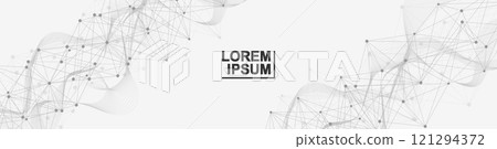 Global network connection website header or banner design. Abstract background with connecting dots and lines. Global business. Social network communication. Internet technology. Vector illustration Global network connection website header or banner design. Abstract background with connecting dots and lines. Global business. Social network communication. Internet technology. Vector illustration 121294372
