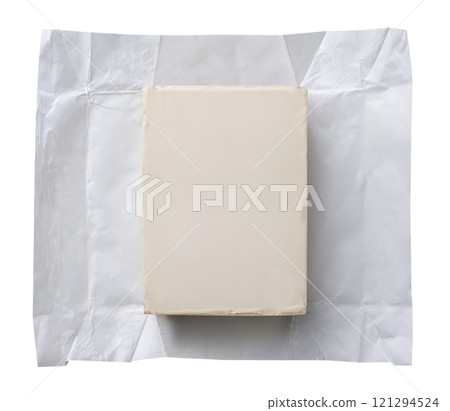 Yeast in open package on a white background. Top view Yeast in open package on a white background. Top view 121294524