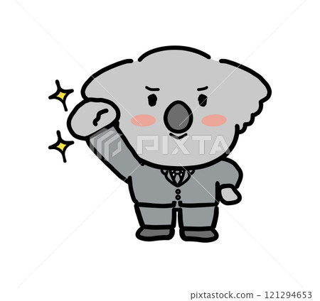 A motivated koala character wearing a suit A motivated koala character wearing a suit 121294653