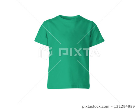 Kelly Green colour blank fashion tee front mockup template 121294989