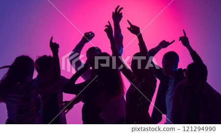 Shimmering lights and carefree dancing define this party, where laughter and toasts bring everyone together in heart of vibrant celebration 121294990