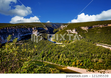 Great canyon of the Ardeche, Cevennes, France Great canyon of the Ardeche, Cevennes, France 121295539