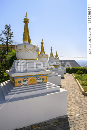 Buddhist stupas near Rinpoche Bagsha Monastery Buddhist stupas near Rinpoche Bagsha Monastery 121296424