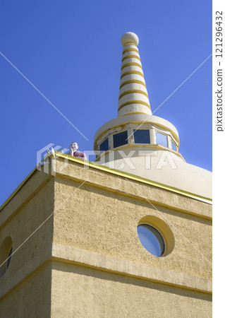 The Buddhist architecture building of Datsane Rinpoche Bagsha in Ulan-Ude, Buryatia, Russia 121296432