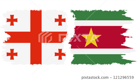 Suriname and Georgia grunge flags connection vector Suriname and Georgia grunge flags connection vector 121296559