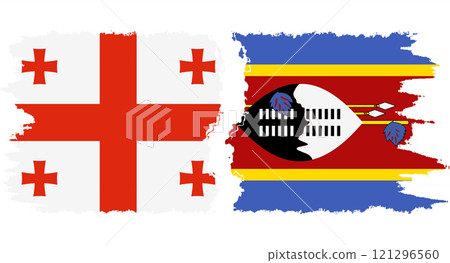 eSwatini and Georgia grunge flags connection vector eSwatini and Georgia grunge flags connection vector 121296560