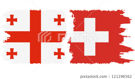 Switzerland and Georgia grunge flags connection vector Switzerland and Georgia grunge flags connection vector 121296562
