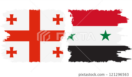Syria and Georgia grunge flags connection vector Syria and Georgia grunge flags connection vector 121296563