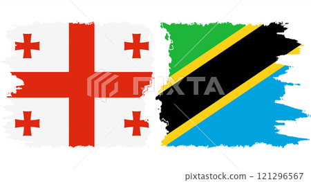 Tanzania and Georgia grunge flags connection vector Tanzania and Georgia grunge flags connection vector 121296567