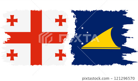 Tokelau and Georgia grunge flags connection vector Tokelau and Georgia grunge flags connection vector 121296570
